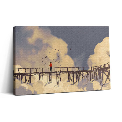 Obraz canvas 30x20 Muž na starém mostě