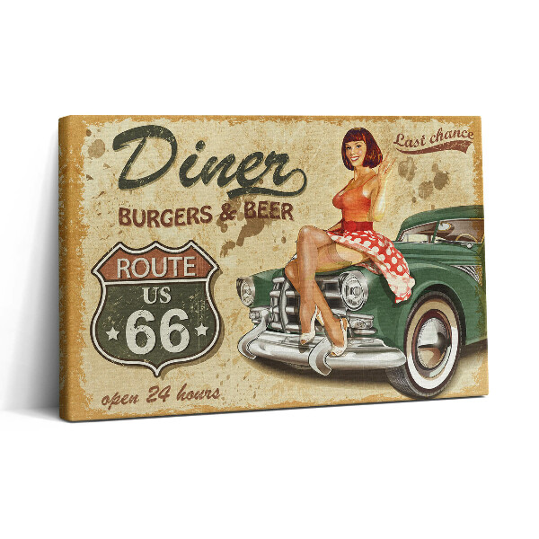 Obraz canvas 30x20 Vintage plakát Route 66