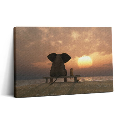 Obraz z fotografie na plátně 30x20 Zvířata a západ slunce