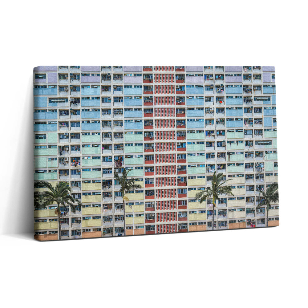 Obraz canvas 30x20 Barevná budova v Hongkongu