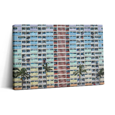 Obraz canvas 30x20 Barevná budova v Hongkongu
