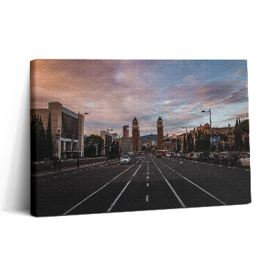 Obraz canvas 30x20 Pohled na silnici z Barcelony do Tibidaba