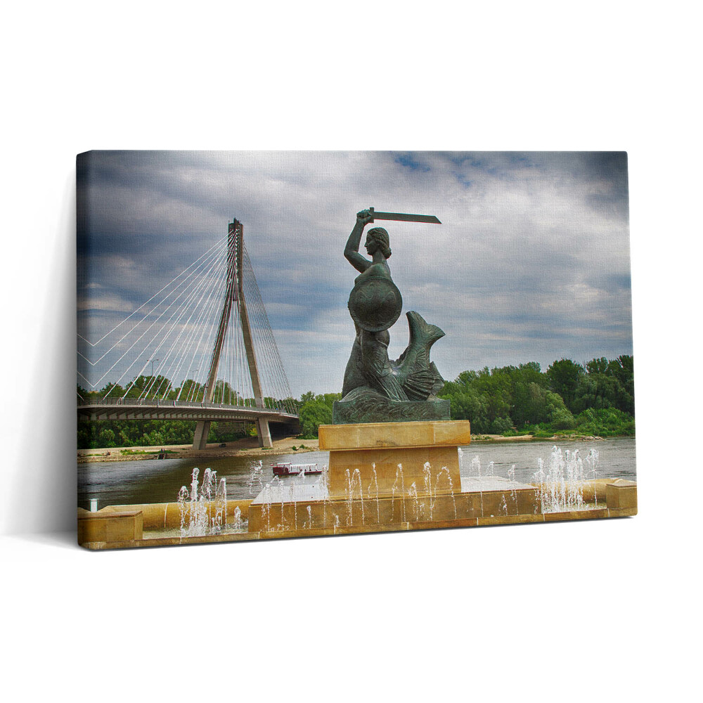 Obraz na plátně 30x20 Socha mořské panny ve Varšavě