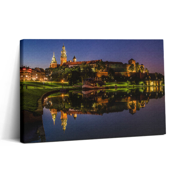 Obraz na plátně 30x20 Hrad Wawel v noci