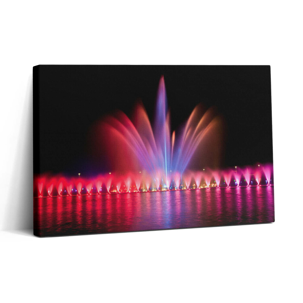 Obraz na plátně 30x20 Vratislavská fontána v noci