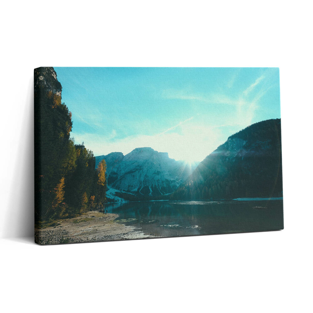 Obraz canvas 30x20 Hory a řeka v Polsku