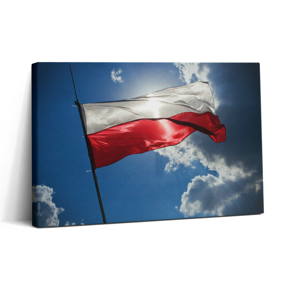 Obraz z fotografie na plátně 30x20 Polská vlajka na obloze
