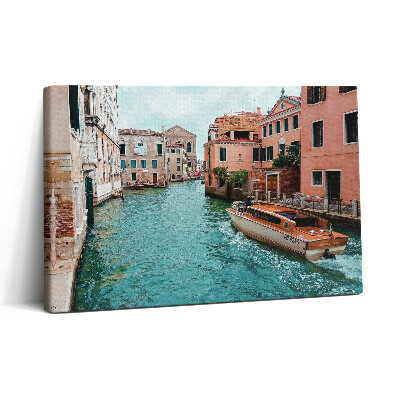 Obraz canvas 30x20 Motorový člun na řece