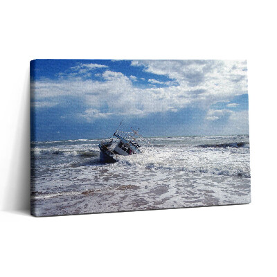 Obraz z fotografie na plátně 30x20 Potopená loď na Sicílii