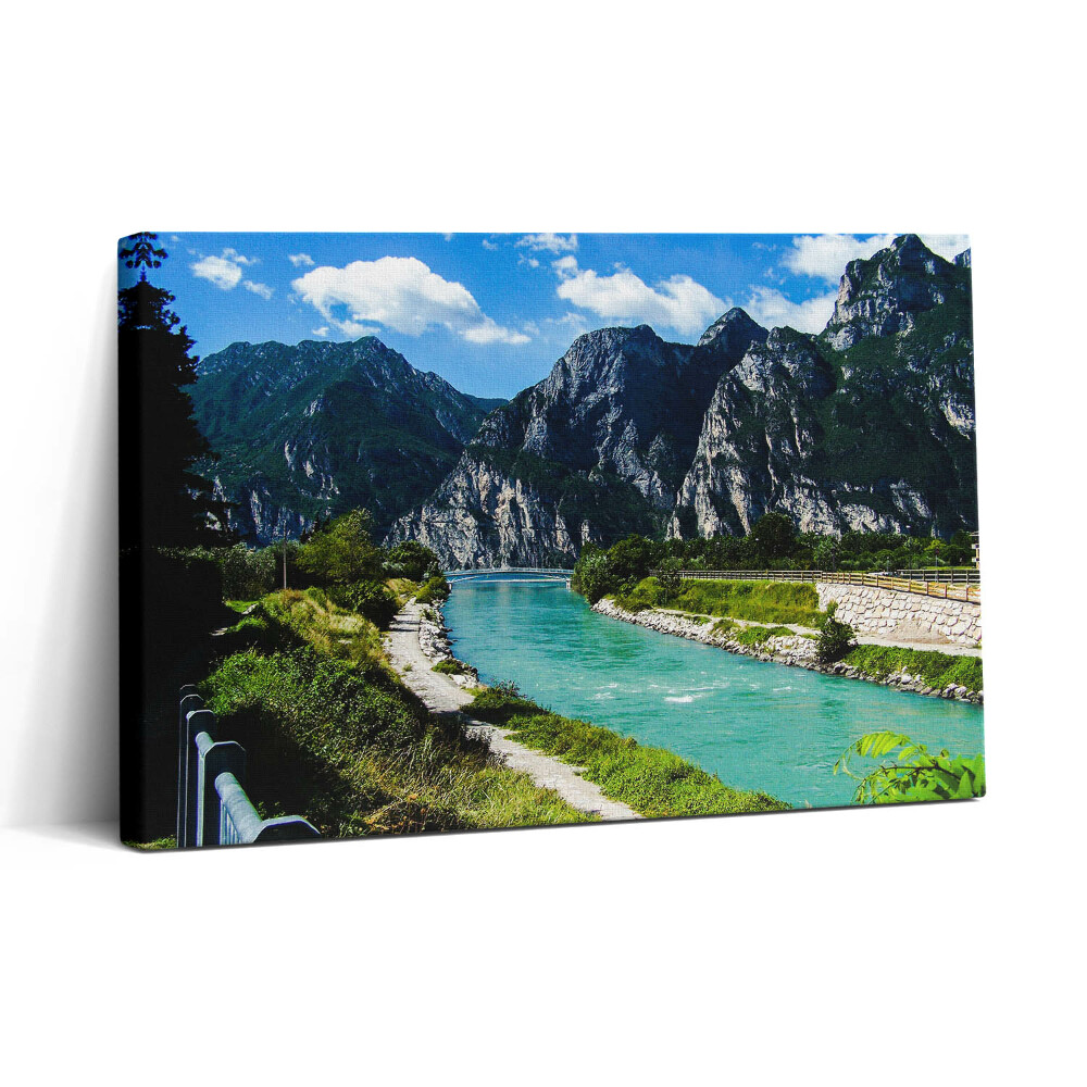 Obraz canvas 30x20 Přehrada na jezeře Garda