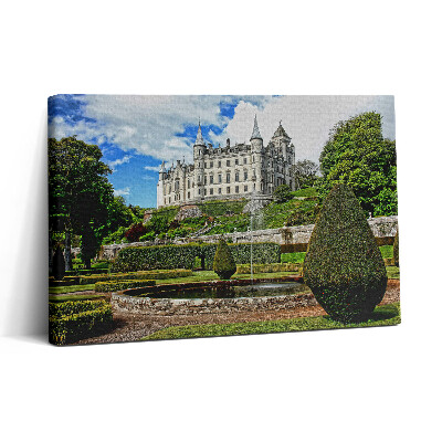 Obraz z fotografie na plátně 30x20 Hrad a zahrada ve Skotsku