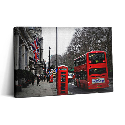 Obraz canvas 30x20 Anglický autobus a telefonní budka