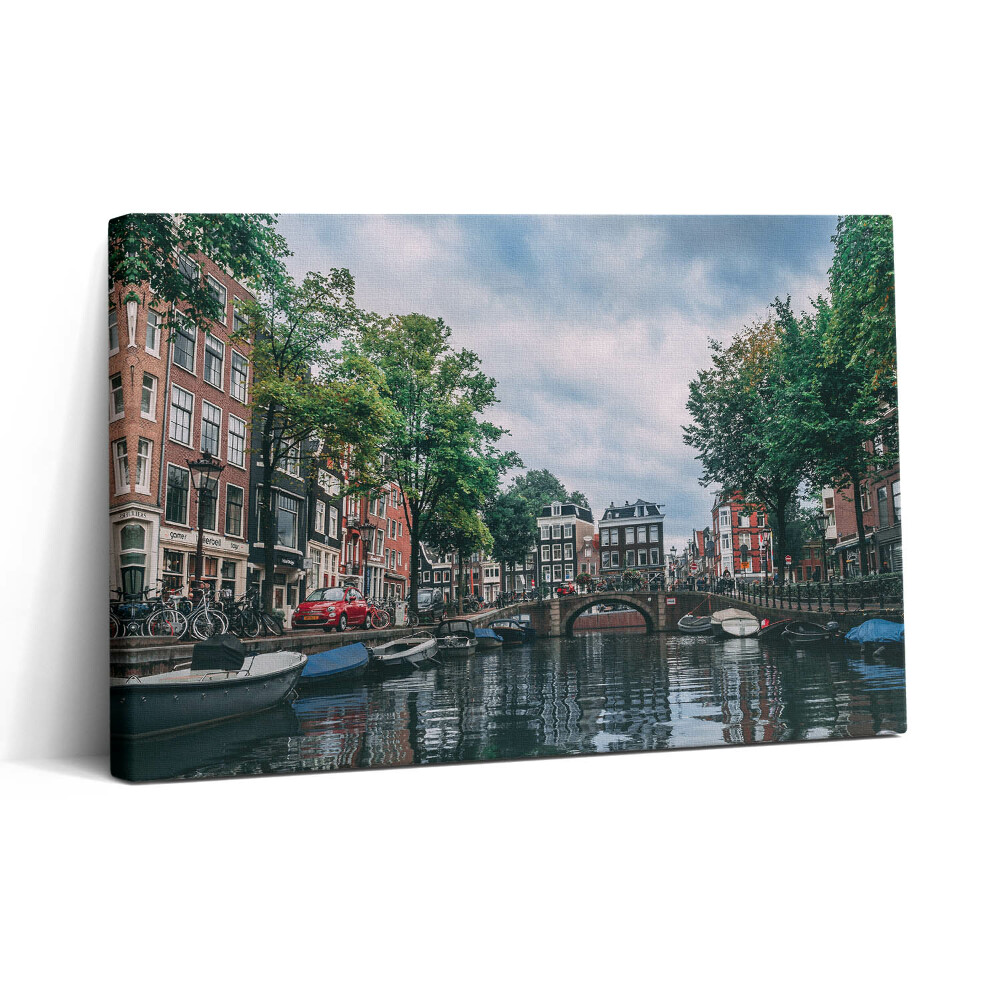 Obraz canvas 30x20 Kanál v centru Amsterdamu