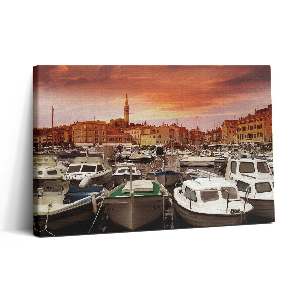 Obraz canvas 30x20 Molo s loděmi v Chorvatsku