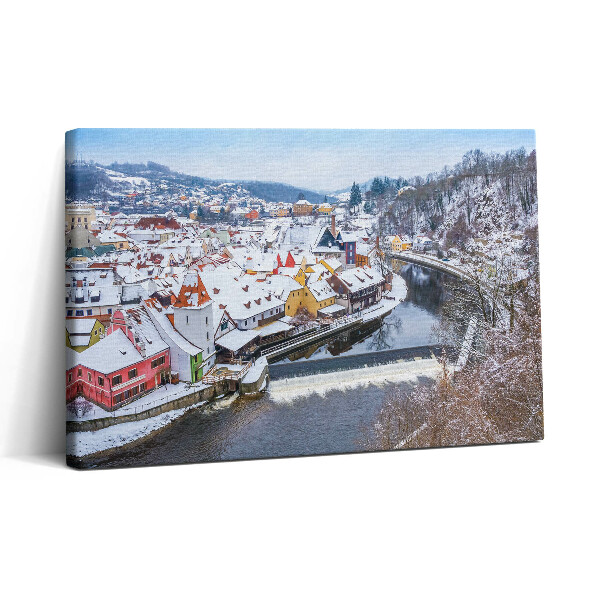 Obraz na plátně 30x20 Panorama Krumlova v zimě