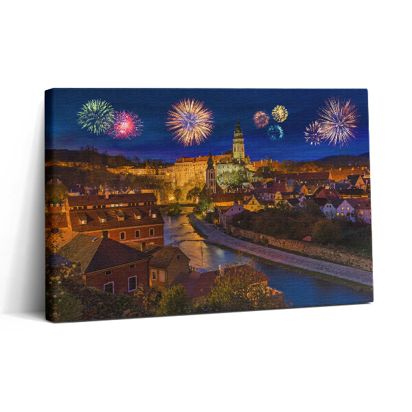 Obraz na plátně 30x20 Ohňostroj Krumlov Česká republika
