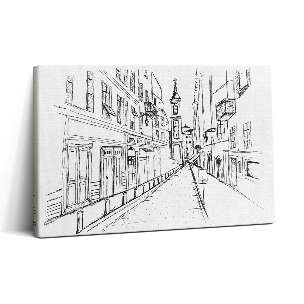 Obraz na plátně 30x20 Kresba města Provence