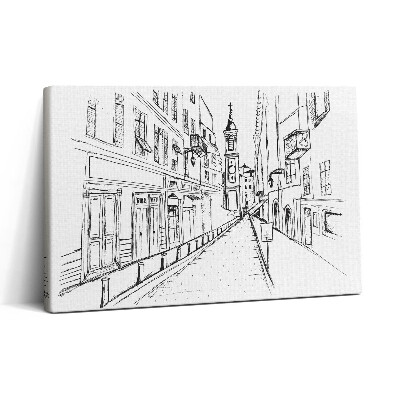 Obraz na plátně 30x20 Kresba města Provence