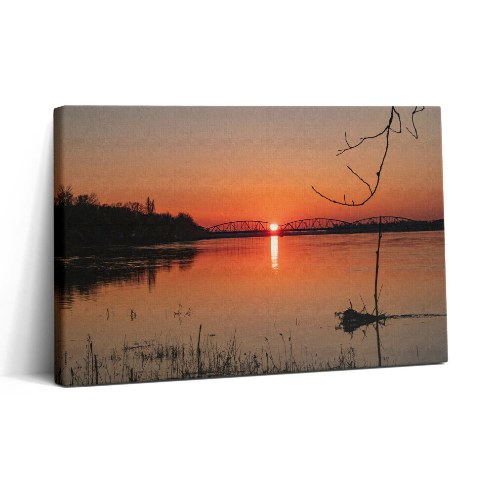 Obraz canvas 30x20 Jezerní krajina při západu slunce