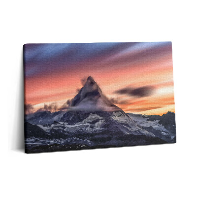 Obraz na plátně 60x40 cm Osamělá hora při západu slunce