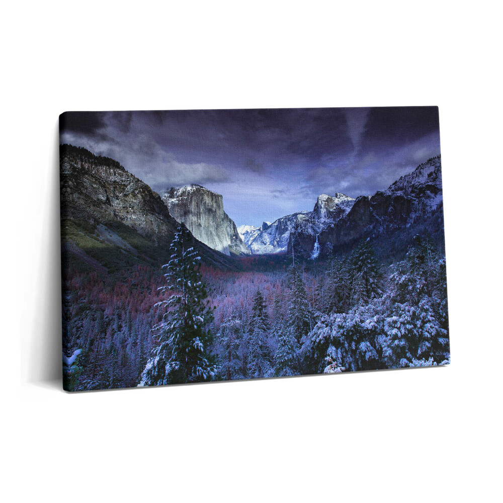 Obraz z fotografie na plátně 60x40 cm Zimní krajina hor a lesů