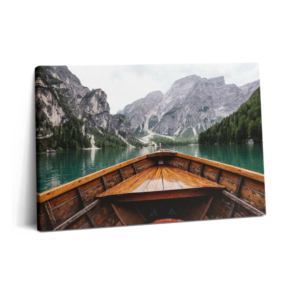 Obraz z fotografie na plátně 60x40 cm Loď na horském jezeře