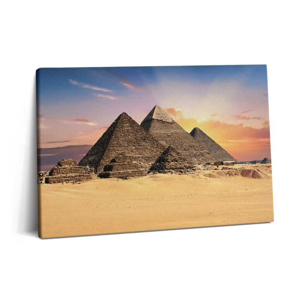 Obraz z fotografie na plátně 60x40 cm Egyptské pyramidy v poušti