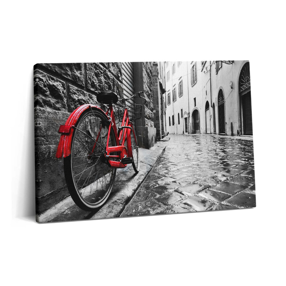 Obraz z fotografie na plátně 60x40 cm Historické kolo a retro městská ulice