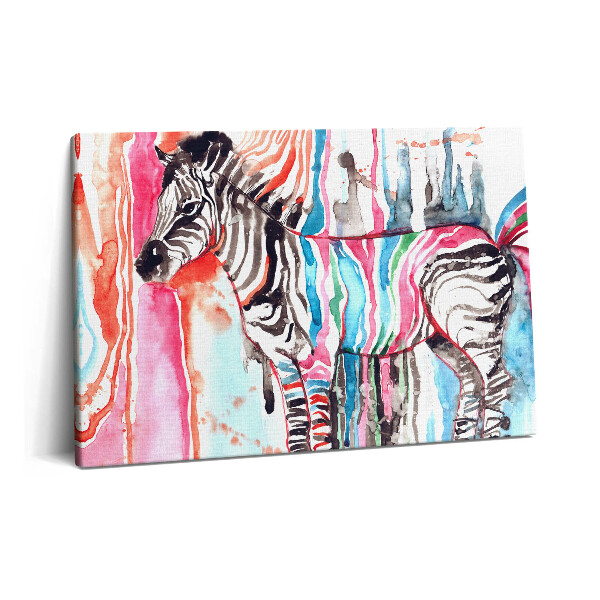 Obraz canvas 60x40 cm Ilustrace zvířat barevná zebra