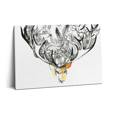 Obraz canvas 60x40 cm Ilustrace zvířat a přírody - jeleni