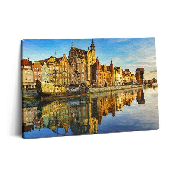 Obraz na plátně 60x40 cm Gdaňsk Řeka Motlawa