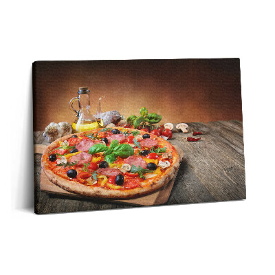 Obraz na plátně 60x40 cm Italská pizza s olivovým olejem