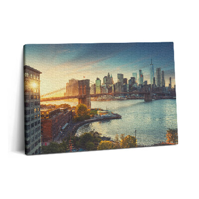 Obraz canvas 60x40 cm Brooklynský most na Manhattanu v New Yorku