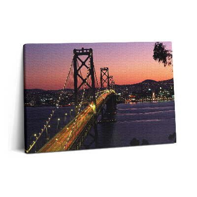 Obraz na plátně 60x40 cm Sanfranciský most a západ slunce