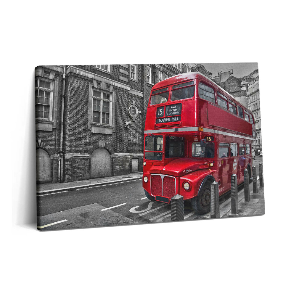 Obraz na plátně 60x40 cm Červený dvoupatrový autobus