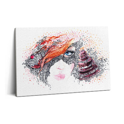 Obraz z fotografie na plátně 60x40 cm Abstraktní sladká žena s dortem