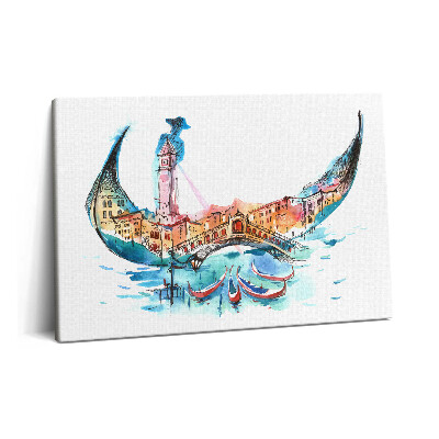 Obraz z fotografie na plátně 60x40 cm Shrnutí - Italské gondoly v Benátkách