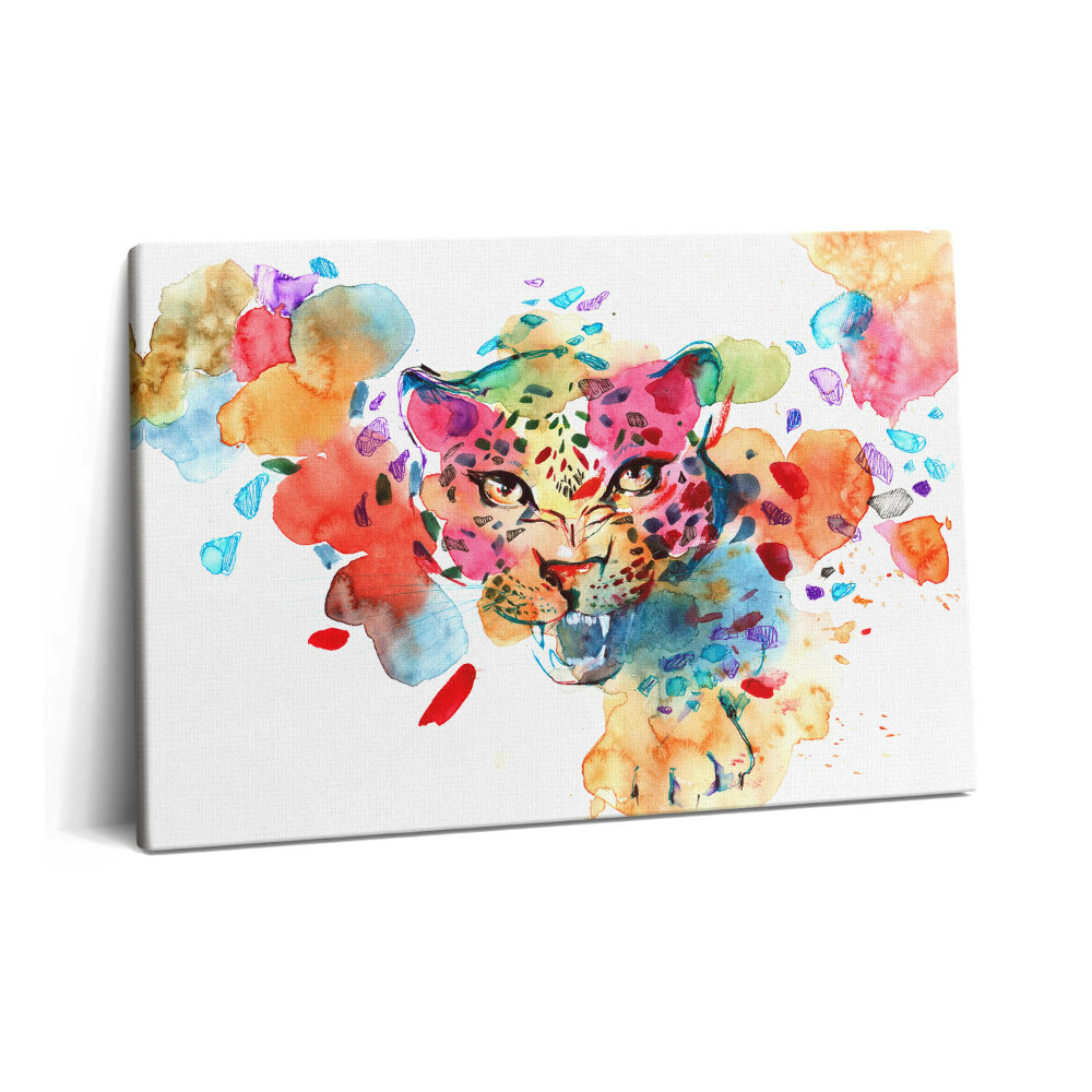 Obraz na plátně 60x40 cm Divoká kočka Barevná abstrakce