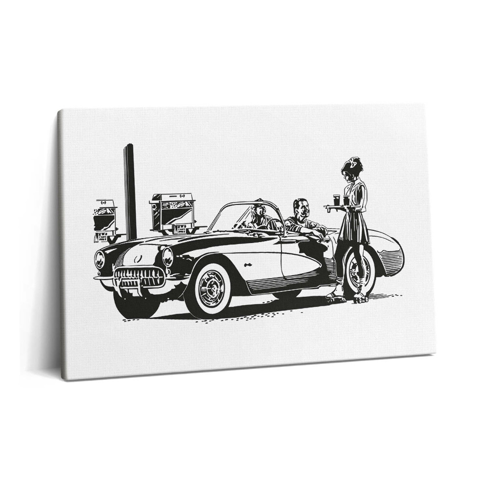 Obraz na plátně 60x40 cm Ilustrace retro automobilu