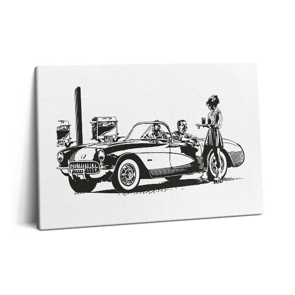 Obraz na plátně 60x40 cm Ilustrace retro automobilu