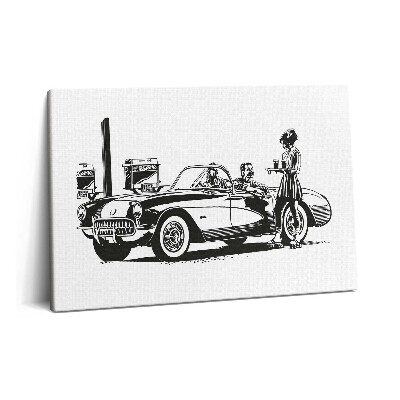 Obraz na plátně 60x40 cm Ilustrace retro automobilu