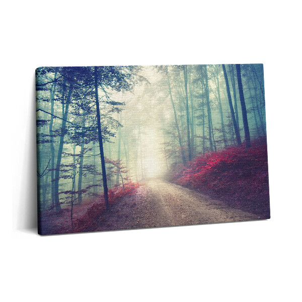 Obraz na plátně 60x40 cm Silnice v mlžném podzimním lese