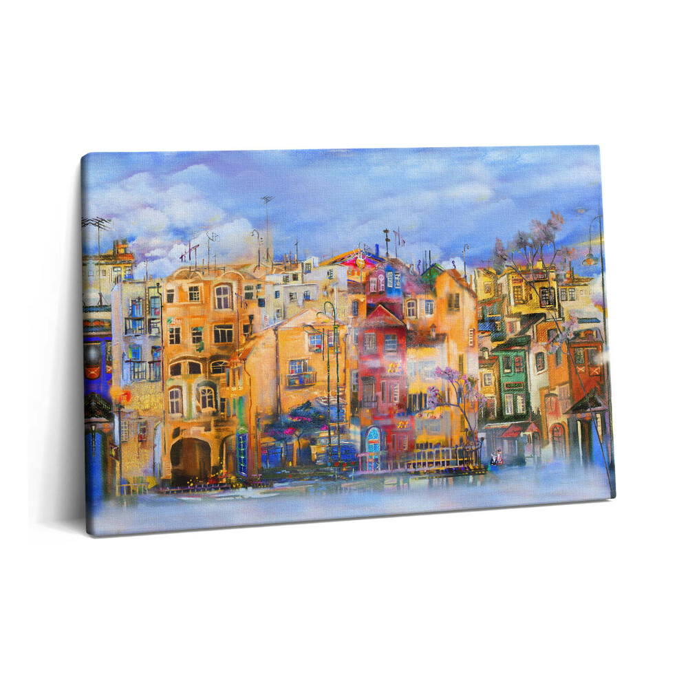 Obraz na plátně 60x40 cm Olejomalba zobrazující architekturu města