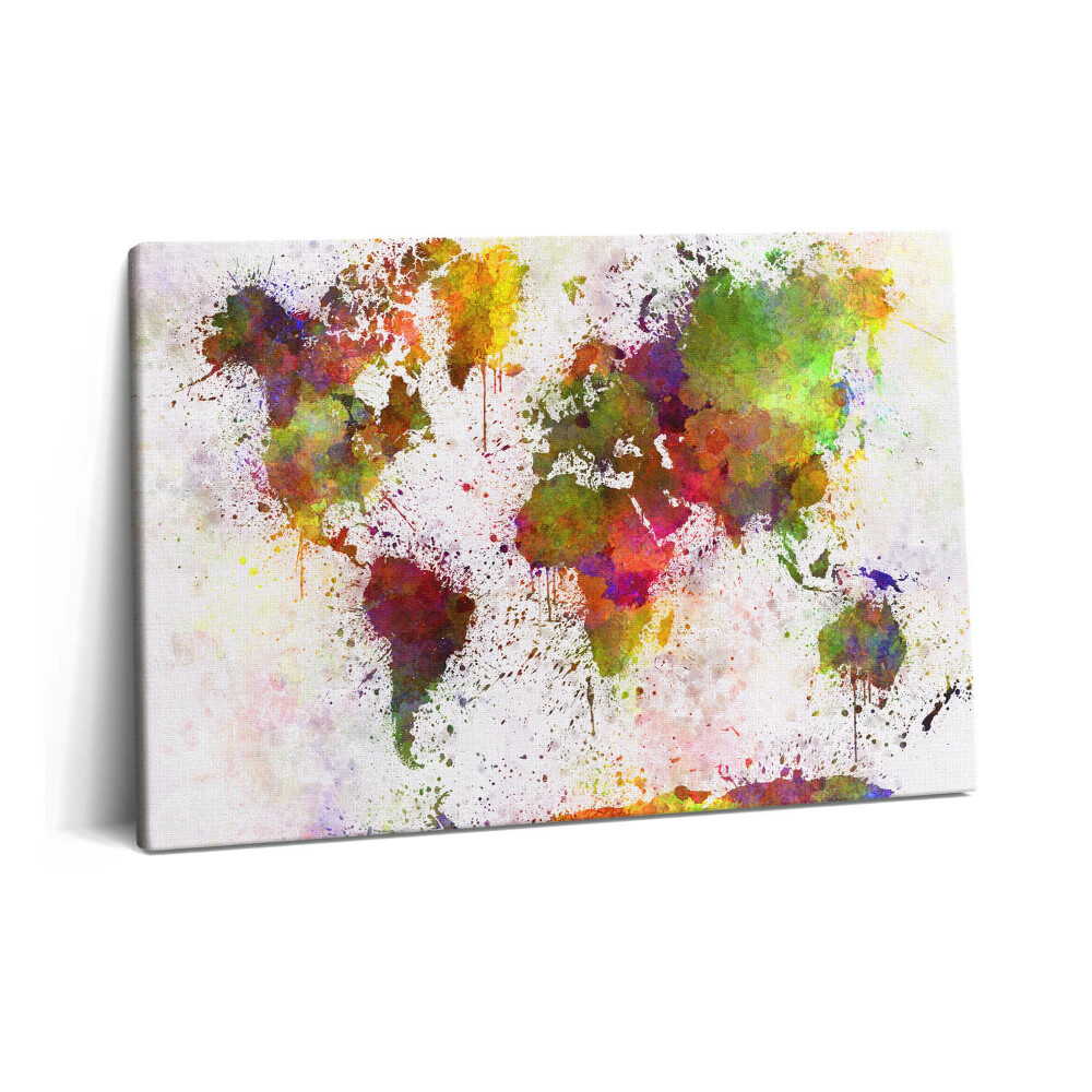 Obraz canvas 60x40 cm Akvarelová mapa světa