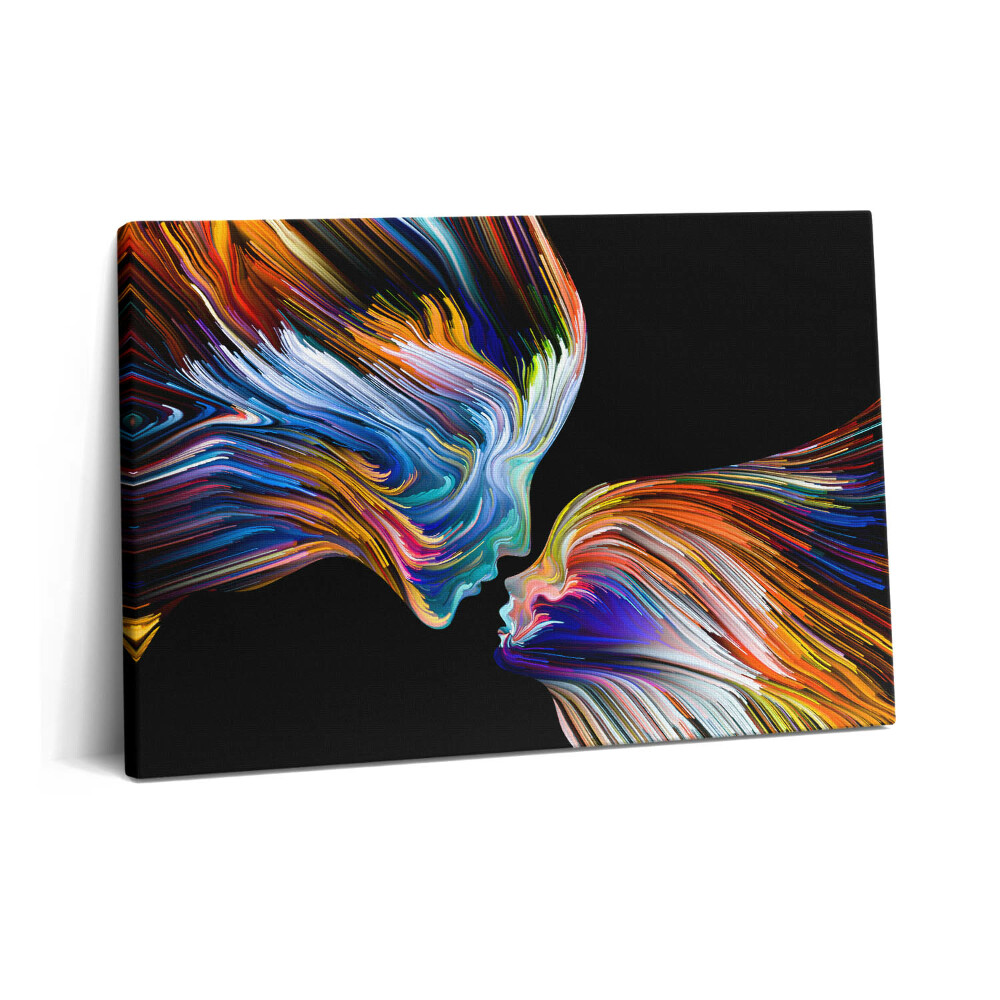 Obraz z fotografie na plátně 60x40 cm Barevné abstraktní lidské tváře