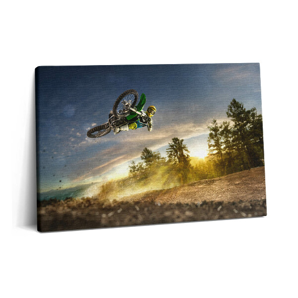 Obraz z fotografie na plátně 60x40 cm Motokros a les