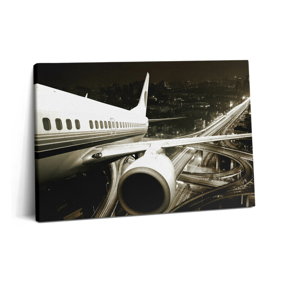 Obraz na plátně 60x40 cm Letadlo a město