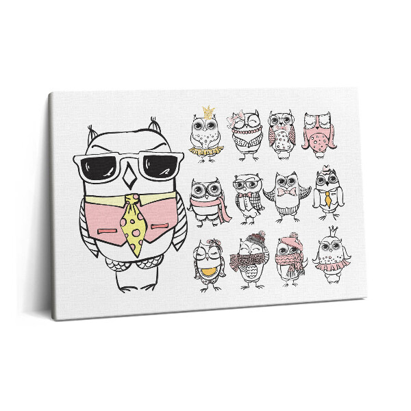 Obraz na plátně 60x40 cm Vintage plakát se sovami