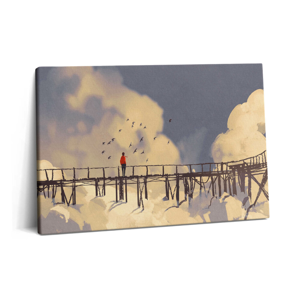 Obraz z fotografie na plátně 60x40 cm Muž na starém mostě