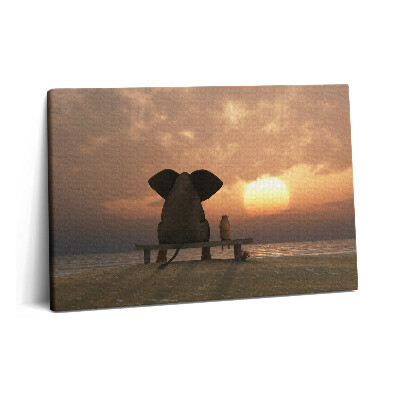 Obraz canvas 60x40 cm Zvířata a západ slunce
